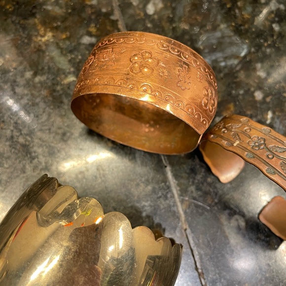 3 Copper Cuff Bracelet Set - Picture 3 of 4
